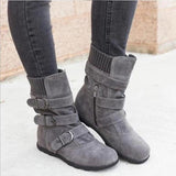 Women‘s Fashion Mid-Tube Cotton Boots Snow Boots