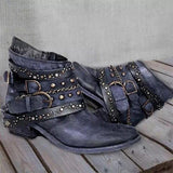 Women's Retro Rivet Chain Martin Boots