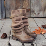 Women's Vintage Round Toe Cotton Boots