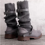 Women's Vintage Round Toe Cotton Boots