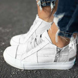 Women's Elastic Slid-on Canvas High-top Flat Sneaker