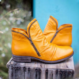 Women's Trendy Vintage Leather Booties Ankle Boots With Zipper