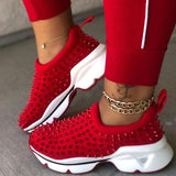 Women's Rivet Slip-On Platform Causal Sneakers