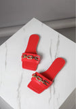 Women's Flat Sandals With Gold Chain Decoration