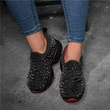 Women's Rivet Slip-On Platform Causal Sneakers