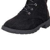 Women's Lace-up Over The Knee Boots Fabric Low Heel Boots