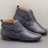 Women's leather Solid Color Ankle Boots