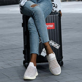 Women's Rhinestone Hollow-out Flats Cloth Flat Heel Sneakers