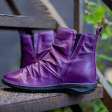 Women's Vintage Leather Side-Zipper Ankle Boots