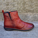 Women's Vintage Leather Side-Zipper Ankle Boots