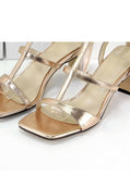 Roman Sexy Smooth Stiletto Strap Thick Heel Women's Sandals