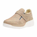 Breathable Zipper Flat Heel Women Sneakers