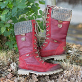 Women's Cozy Vintage Leather Mid-Calf Boots
