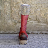 Women's Cozy Vintage Leather Mid-Calf Boots