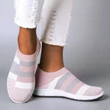 Women Casual Splicing Breathable Knit Elastic Flat Sneakers