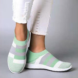 Women Casual Splicing Breathable Knit Elastic Flat Sneakers