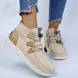 Casual Canvas Ankle Flat Boots