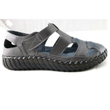 Women's Leather Soft Sole Toe Cap Thick-soled Hollow Sandals