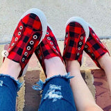 Slip-On Plaid Flat Canvas Sneakers