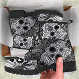 Fashion Printed Lace-Up Martin Boots