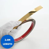 Bright gold Wall Trim Molding Stainless Steel Wall Tape Peel and Stick Metal Trim Self Adhesive Wallpaper Strip Metalized Mirror-Like Finish for Wall Ceiling Mirror Frame Border Edge Trim wide 0.39in Length 94.49in