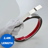Bright silver stainless steel decoration, ceramic tile trim, background wall, frame, edge collection, ceiling, edge wrapping, metal self-adhesive fiber, skirting line, waist line, used for wall panel ceiling floor decoration, width 1CM, length 2.4M