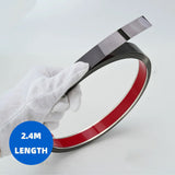 Brilliant black Wall Trim Molding Stainless Steel Wall Tape Peel and Stick Metal Trim Self Adhesive Wallpaper Strip Metalized Mirror-Like Finish for Wall Ceiling Mirror Frame Border Edge Trim wide 0.39in Length 94.49in
