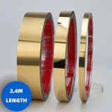 Bright gold Wall Trim Molding Stainless Steel Wall Tape Peel and Stick Metal Trim Self Adhesive Wallpaper Strip Metalized Mirror-Like Finish for Wall Ceiling Mirror Frame Border Edge Trim wide 0.79in Length 94.49in