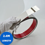 Bright silver stainless steel decoration, ceramic tile trim, background wall, frame, edge collection, ceiling, edge wrapping, metal self-adhesive fiber, skirting line, waist line, used for wall panel ceiling floor decoration, width 1CM, length 2.4M