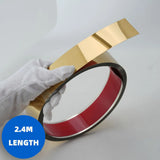 Bright gold Wall Trim Molding Stainless Steel Wall Tape Peel and Stick Metal Trim Self Adhesive Wallpaper Strip Metalized Mirror-Like Finish for Wall Ceiling Mirror Frame Border Edge Trim wide 0.79in Length 94.49in