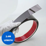 Brilliant black Wall Trim Molding Stainless Steel Wall Tape Peel and Stick Metal Trim Self Adhesive Wallpaper Strip Metalized Mirror-Like Finish for Wall Ceiling Mirror Frame Border Edge Trim wide 0.79in Length 94.49in