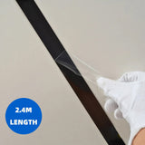 Brilliant black Wall Trim Molding Stainless Steel Wall Tape Peel and Stick Metal Trim Self Adhesive Wallpaper Strip Metalized Mirror-Like Finish for Wall Ceiling Mirror Frame Border Edge Trim wide 0.79in Length 94.49in