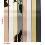 8K mirror stainless steel flat decorative strip background wall frame straight edge ceiling edge mirror metal self-adhesive line