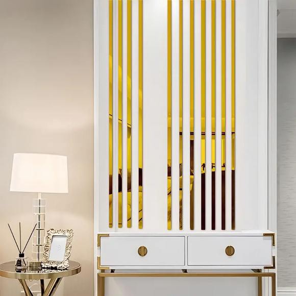 8D mirror stainless steel flat decorative strip background wall frame straight edge ceiling edge mirror metal self-adhesive line