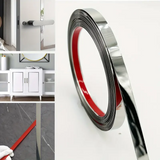 8D mirror stainless steel flat decorative strip background wall frame straight edge ceiling edge mirror metal self-adhesive line