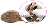 Ethnic Wind Women Sandals Beach Beaded Retro Flat Sandals