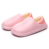 【2 pieces Free Shipping】Autumn Winter Indoor Water-Proof Cotton Slippers Plush Warm Household Shoes Non-Slip Couple Dual-Use Cotton Slippers Men Home Slides