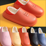【2 pieces Free Shipping】Autumn Winter Indoor Water-Proof Cotton Slippers Plush Warm Household Shoes Non-Slip Couple Dual-Use Cotton Slippers Men Home Slides