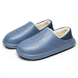 【2 pieces Free Shipping】Autumn Winter Indoor Water-Proof Cotton Slippers Plush Warm Household Shoes Non-Slip Couple Dual-Use Cotton Slippers Men Home Slides