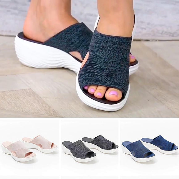 【2 pairs of free shipping】Knitted wedge sports corrective sandals( Free Transit🔥🔥)