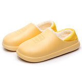 【2 pieces Free Shipping】Autumn Winter Indoor Water-Proof Cotton Slippers Plush Warm Household Shoes Non-Slip Couple Dual-Use Cotton Slippers Men Home Slides