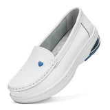 Summer White Leather Comfortable Soft Sole White Shoes
