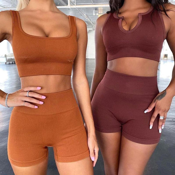[Free Shiipping For 2PCS] Sexy Sports Short-sleeved Yoga Suit Fitness Suit