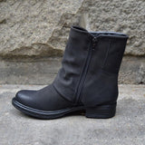Women's Trendy Vintage Leather Booties Ankle Boots With Double Buckle