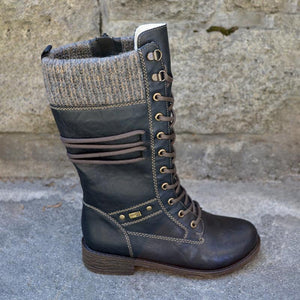 Women's Leather Warm Lace-up Comfortable Boots