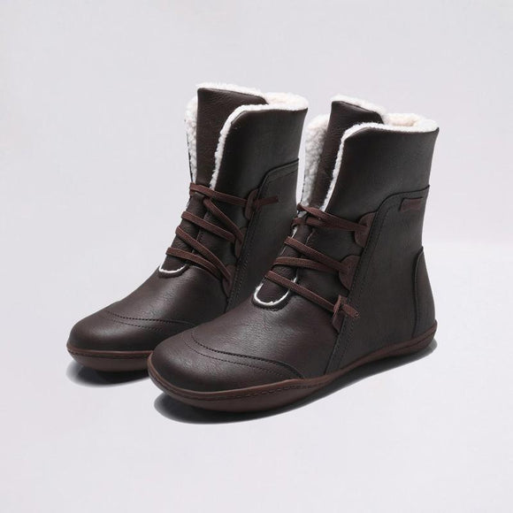 Women's Round Toe Solid Color Keep Warm Ankle Boots