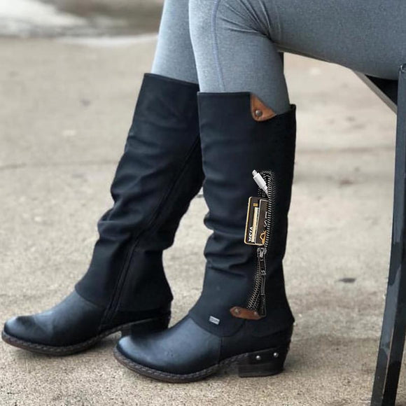 Women's Vintage Stylish Casual Mid Calf Boots