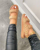 Mid-heel Soft-soled Velcro Sandals Women Beach Sandals