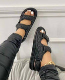 Mid-heel Soft-soled Velcro Sandals Women Beach Sandals