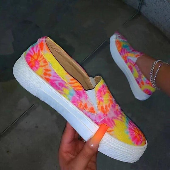 Women's Stylish Printed Slid-on Flats Sneakers